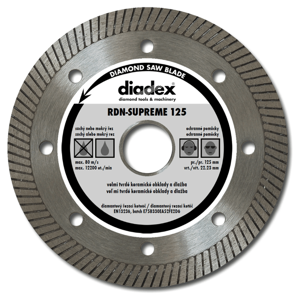 DIADEX diamantový kotouč, 125D-1.4T-10W-22.23H-NN-WAVE (1)