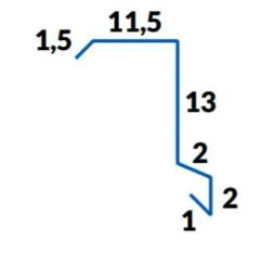 BLACHOTRAPEZ závětrná lišta horní 1SK RAL 8017 TK
